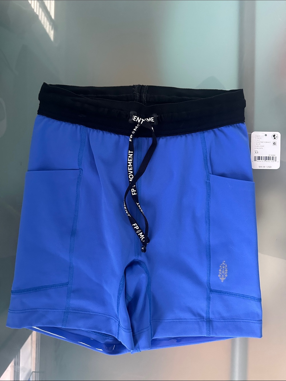 FP Movement by Free People Electric Colbalt Athletic Shorts with Black Waistband